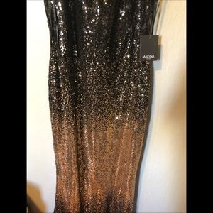 Elegant black and gold sequence dress